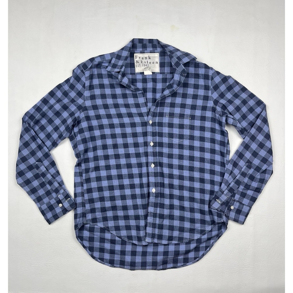 Frank & Eileen Flannel Shirt Womens XS Blue Plaid Buffalo Plaid Button Up